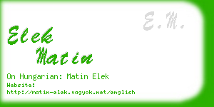 elek matin business card